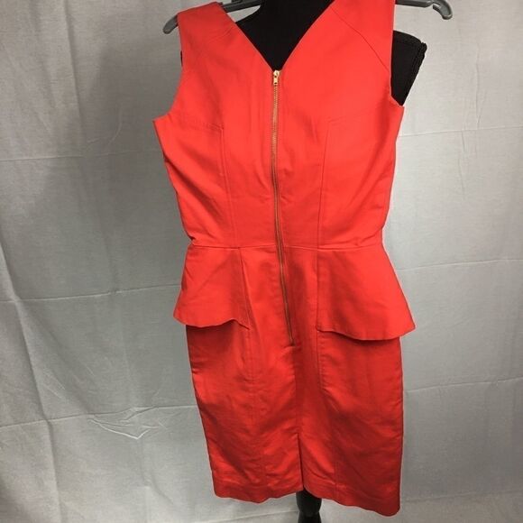 H & M red size 2 sheath with ruffle dress zipper - Picture 11 of 13
